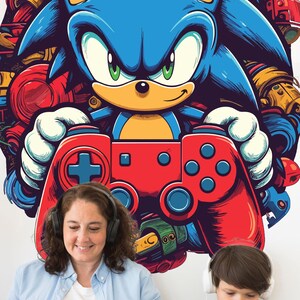 Removable Vinyl Super Sonic Wall Decal Sonic The Hedgehog Wall Art Children Room Wall Sticker For Boy Room Decor