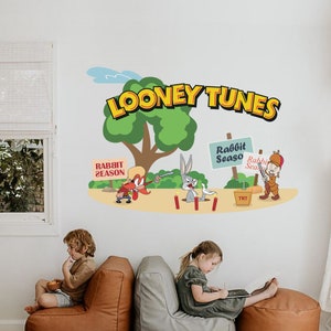 Free Shipping Looney Tunes Wall Decal Bugs Bunny Wall Art Yosemite Sam Decal Villain Wall Sticker For Play Room Decor