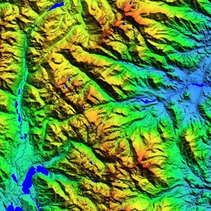 Mural topográfico del Parque Nacional de las Montañas Rocosas, Colorado, EE. UU.