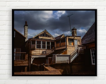 Nautical Wall Art, English Fishing Village, British Beach Photography, Medium Format Film Print, Fine Art Print, Whitstable Kent, Fisherman