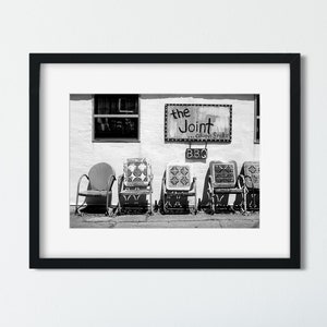 New Orleans Photography, Modern Rustic Wall Art Print, Folk Art Decor The Joint BBQ, Black and White Photography, Americana Restaurant Photo image 3