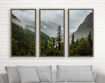 3 Piece Forest Wall Art Print, Set of 3 Forest Landscape Art, Mountain Valley Colorado Triptych, Large Landscape Photo, Print or Canvas Wrap