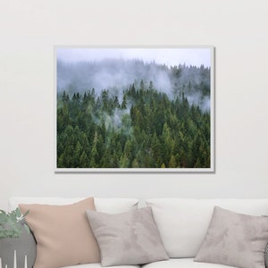 Foggy Mountain Forest Photo Print, Nature Decor, Autumn Wilderness, Wallace Idaho Photography image 3