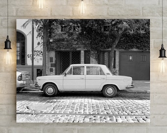 Classic Car Photography Print, Buenos Aires, Argentina Black and White Film