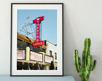 Portland Oregon Photo Print, Paris Theatre, Historical Building, Vintage Signage, Burlesque Theater, Music Scene