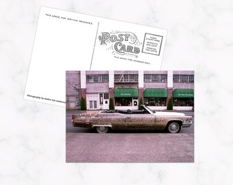 Cartolina 4x6 fatta a mano per auto retrò anni '70, Low Rider, scrittura di lettere, posta ordinaria, salvataggio USPS, amico di penna, cartoline di amici, fotografia di pellicola da 35 mm