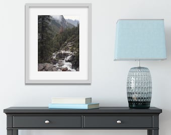 Yosemite View Photo Print, Mountain Photography, Mountain Forest Wall Art, Mystical Forest California National Park Decor