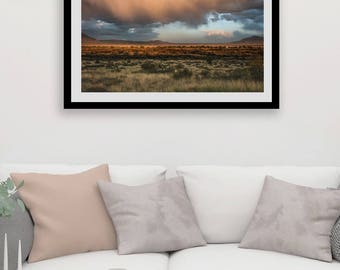 Stormy Desert Photo Print, Southwest Photography, Weather Landscape ,New Mexico Scenery, Valley of Fire Storm Clouds