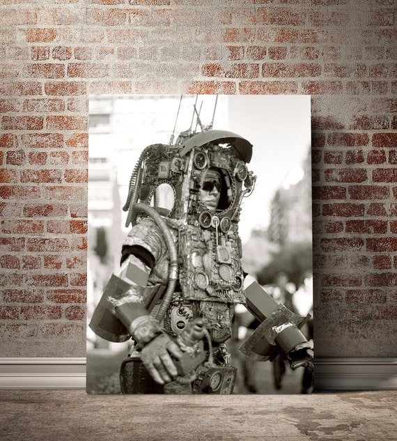 Steampunk Robot Art Print, Buenos Aires Street Photography