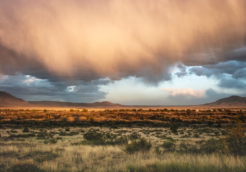 Stormy Desert Photo Print, Southwest Photography, Weather Landscape ,New Mexico Scenery, Valley of Fire Storm Clouds image 3