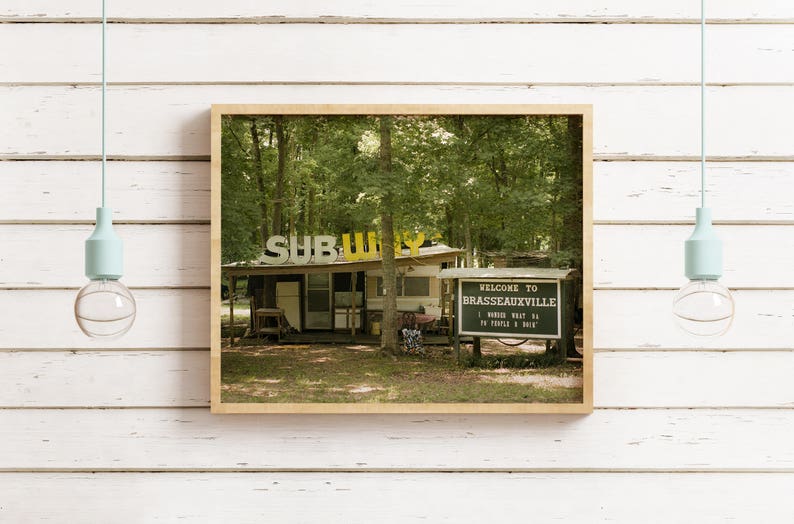 Louisiana Photography, Cajun Decor, Funny Art Print, Bayou, Rustic Swamp Life, Louisiana Forest Photography, Southern Decor, Trailer Park image 3