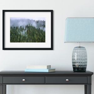 Foggy Mountain Forest Photo Print, Nature Decor, Autumn Wilderness, Wallace Idaho Photography image 1