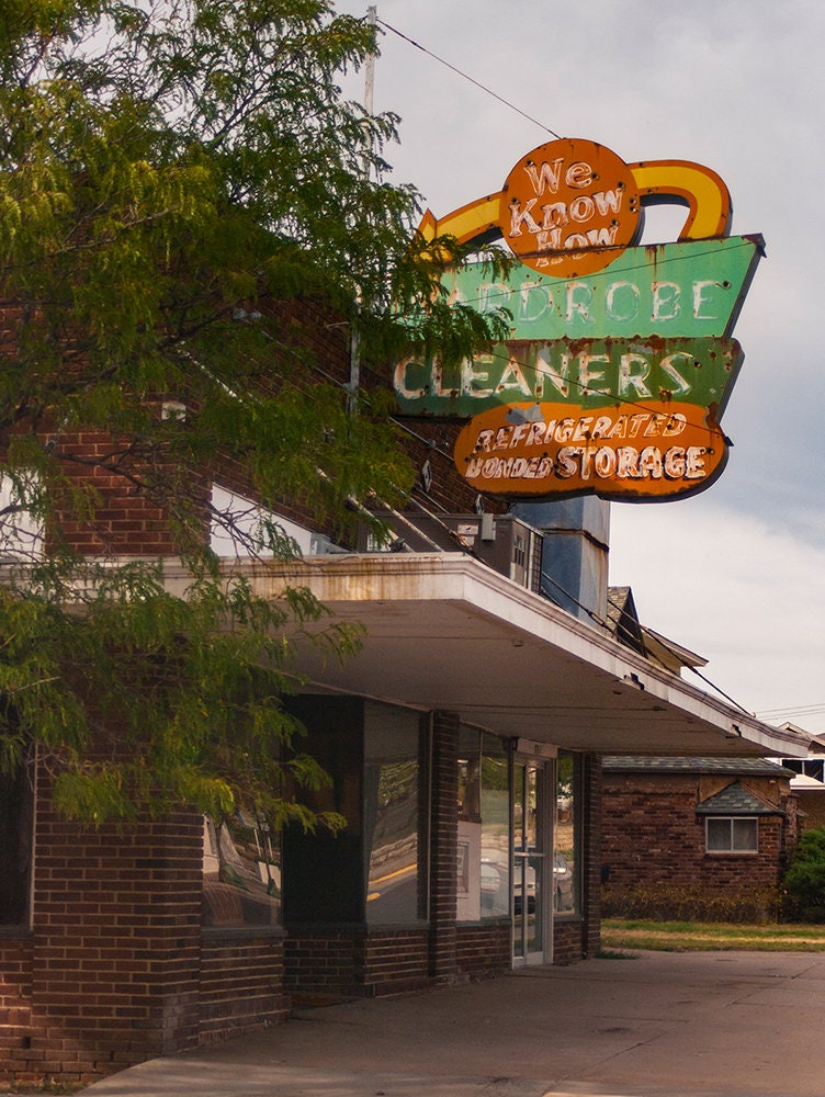 Art & Collectibles Dodge City Kansas Old Sign Art Kansas Art Print Vintage Decor Dry Cleaners