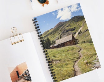 Colorado Cabin Spiral Notebook, Rustic Nature Journal, Rocky Mountains College Ruled Notepad, Travel Log, Personal Diary, Durango, Ouray