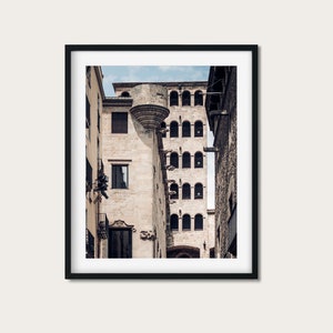 Barcelona Photography, Spanish Wall Art, Gothic Quarter, Minimalist Urban Decor, Brutalist Architecture, Barri Gotic