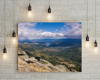 Mount Spokane-fotografieafdruk, uitzicht op het oostelijke bos van Washington