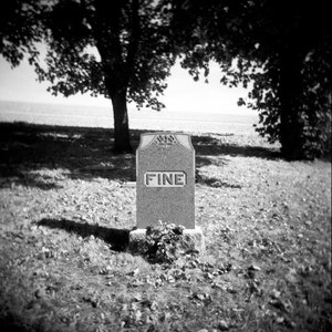 FINE, Headstone Photo, Humorous Wall Art, Gothic Decor, Sarcasm, Satire, Grave, Cemetery, Palouse