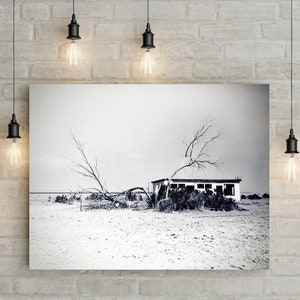 Drive-in Movie Theater Print, Texas Photography, Wasteland, Abandoned, Desert Print, Abandoned Decor, Black and White Film