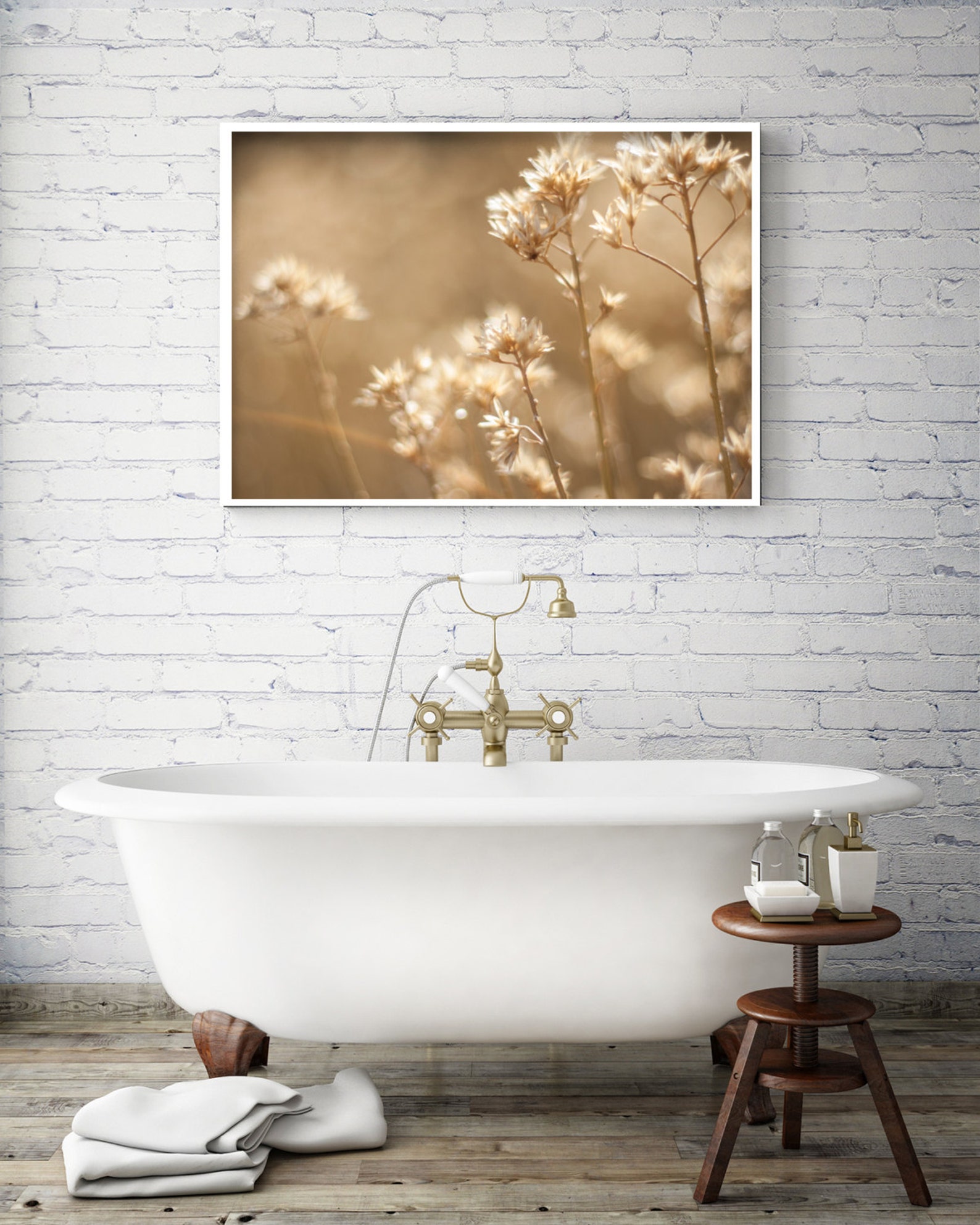 Beige Photography, Flower Print, Bathroom Photography, Nature Print ...