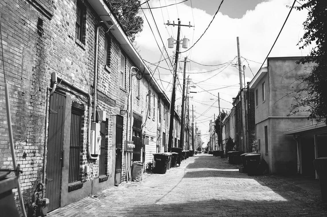 Brick Alley Way Savannah Street Photography Black Etsy