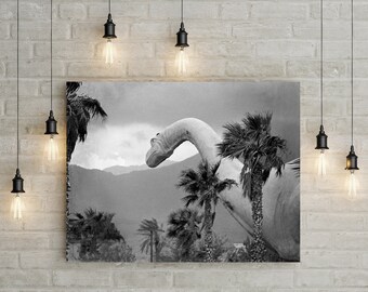 Impressão artística de Brontossauro, Dinossauros de Cabazon, Fotografia da Califórnia