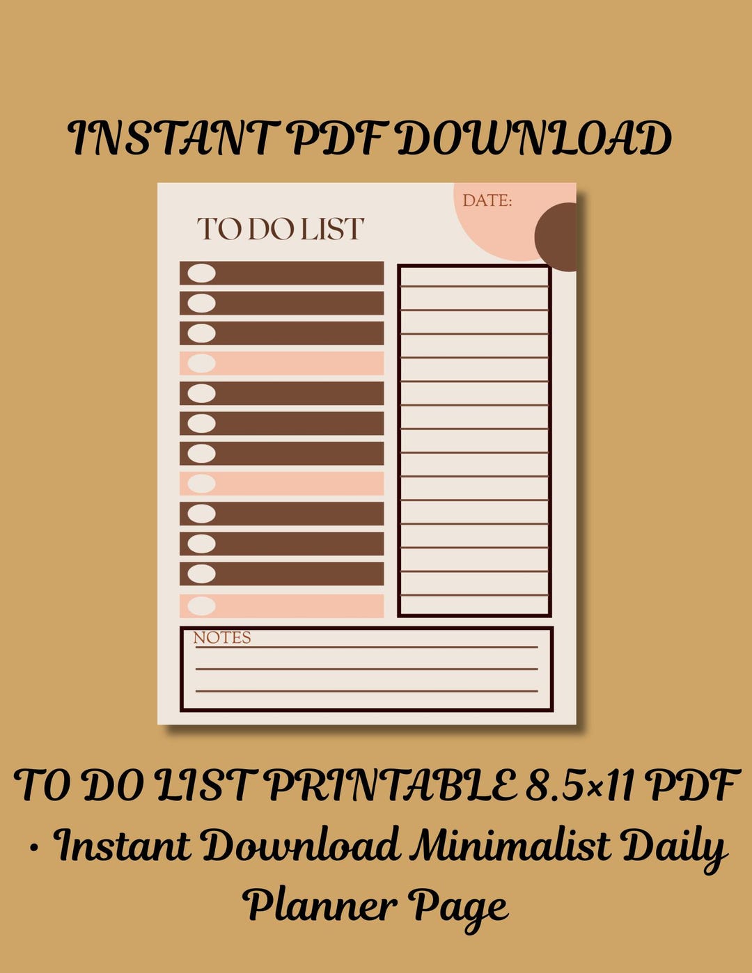 To Do List Printable Bundle— Minimalist Daily Planner PDF (8.5×11 ...