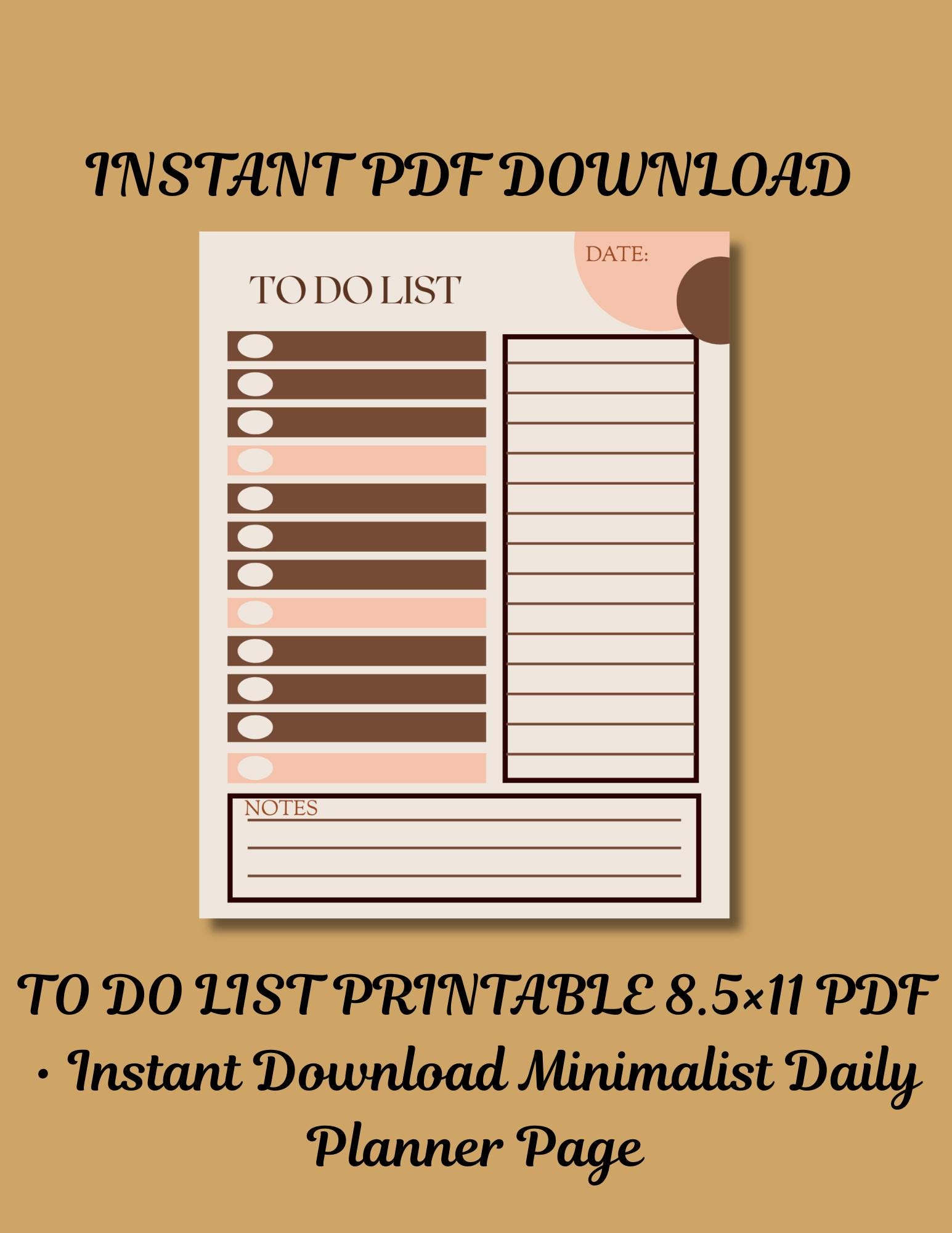 To Do List Printable Bundle— Minimalist Daily Planner PDF (8.5×11 ...