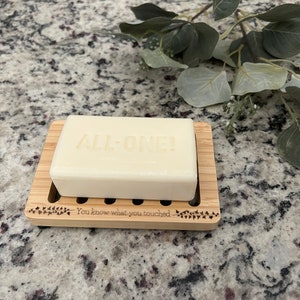 Bamboo Soap Tray - Eco-Friendly Soap Holder for Bathroom or Kitchen, Stylish and Sustainable Bath Decor, Soap Tray, Fun Décor,