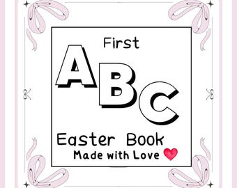 Libro para colorear de Pascua con el alfabeto para niños / Páginas de actividades de Pascua imprimibles de la A a la Z / Hojas de trabajo de aprendizaje sobre conejitos y huevos en PDF