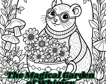Libro para colorear de musarañas caprichosas: animales de jardín acogedores de estilo cottagecore, lindas páginas para colorear del bosque para adultos y adolescentes, regalo para aliviar el estrés