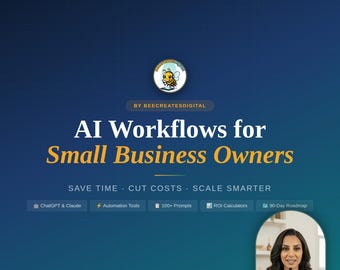 KI-Arbeitsablauf für Kleinunternehmer | Anleitung zur Prozessautomatisierung, Produktivitätswerkzeuge, Digitaler Download für Unternehmer