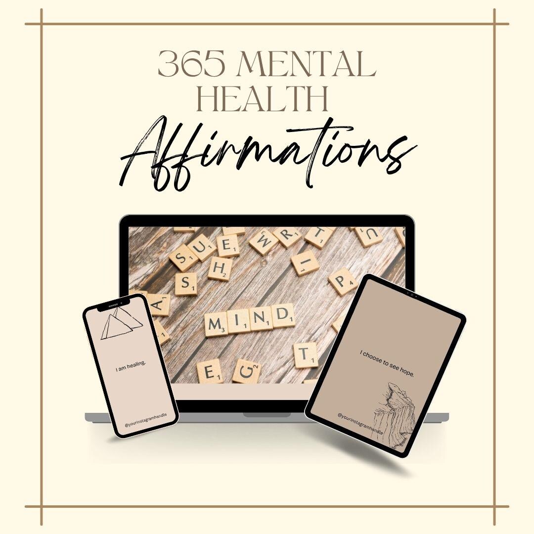 365 Mental Health Affirmations Printable | Daily Positive Quotes for ...