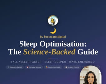 Sleep Optimisation: The Science-Backed Guide| Sofortiger Download, PDF, Ebook Zirkadianer Rhythmus | Schlafmittelhilfe | Schlafwissenschaftliches 30-Nächte-Programm