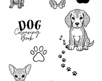Libro para colorear de cachorros estampados