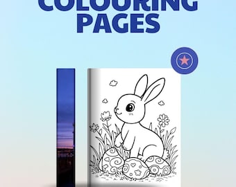 Dibujos para colorear de Pascua para niños / Hojas de actividades imprimibles con conejitos y huevos