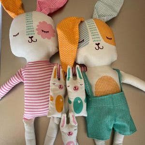 Handmade Bunny Doll Family