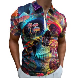 Men's Short Sleeve POLO Shirt with Zipper B470 (All-Over Printing)