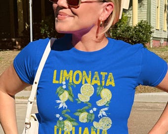 Limonata Italiana Baby Tee: Y2K Lemon Graphic Crop Top