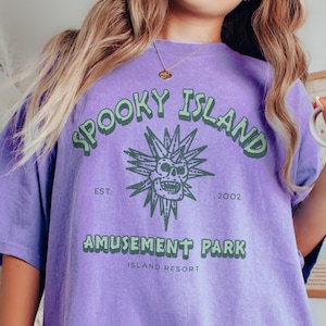 T-shirt Spooky Island, T-shirt de film d'Halloween dessin animé rétro, crâne disco Spooky Island, cadeau d'Halloween, nostalgie des années 90, Halloween rétro, été