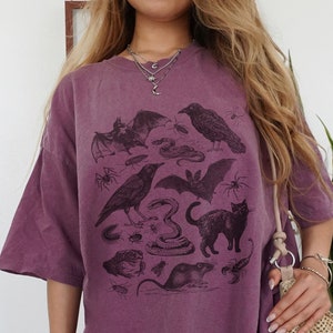 90s Gothic Creepy Creatures Tee - Vintage Halloween Comfort Colors Shirt, Dark Cottagecore