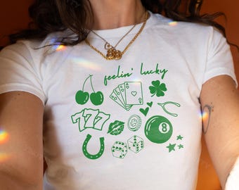 Lucky Charms Y2K Baby Tee | St. Patrick's Day Crop Top