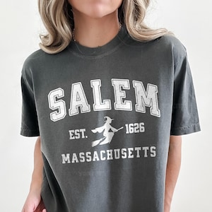Salem Massachusetts T-Shirt: Vintage Witchy Halloween Comfort Colors Tee