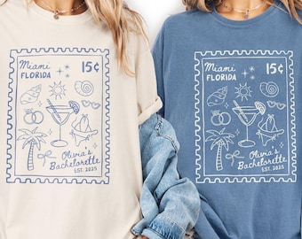 Custom Miami Florida Bachelorette Party Shirt: Personalized Matching Beach Bach T-Shirts for Bride & Bridesmaids