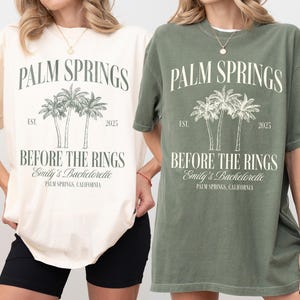 Custom Palm Springs Desert Bachelorette Party Shirts: Personalized Bride & Bridesmaid Comfort Colors Tees