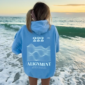 Angel Number 222 Hoodie | Trendy Y2K Oversized Hoodie, Backprint Graphic Hoodie, Pinterest Aesthetic Streetwear, Angel Numbers Sweatshirt