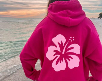 Y2K ハイビスカス フラワー パーカー: トレンドの夏ビーチ パーカー