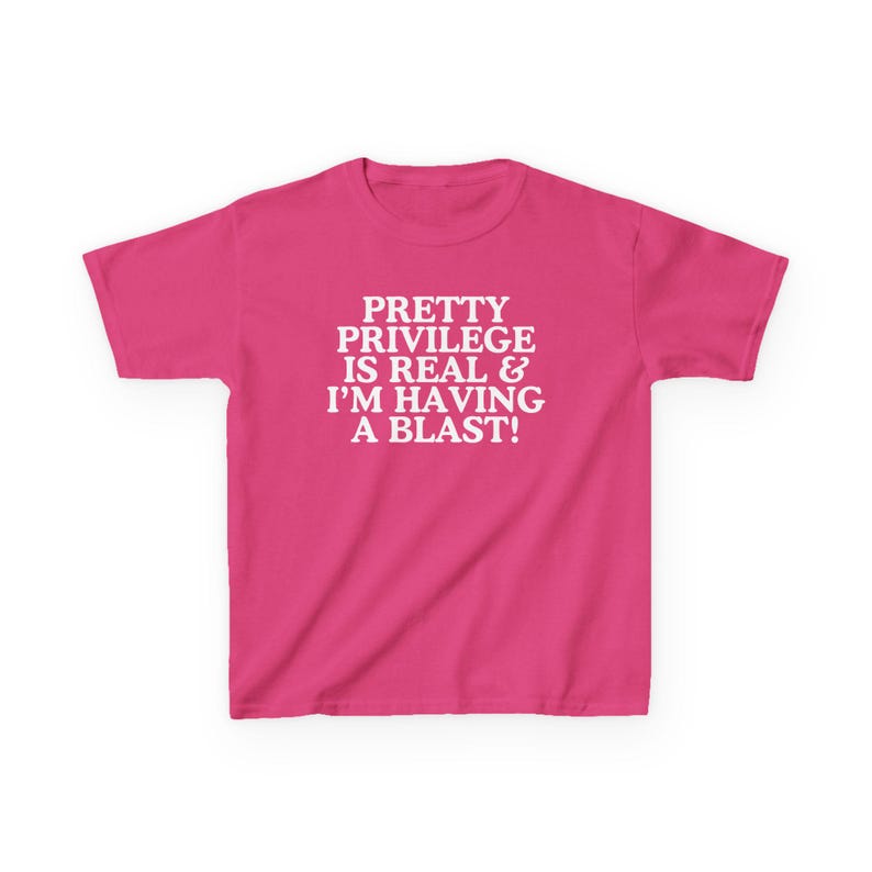 Pretty Privilege Baby Tee: Funny Y2K Slogan Crop Tee, 2000s Fashion Heliconia