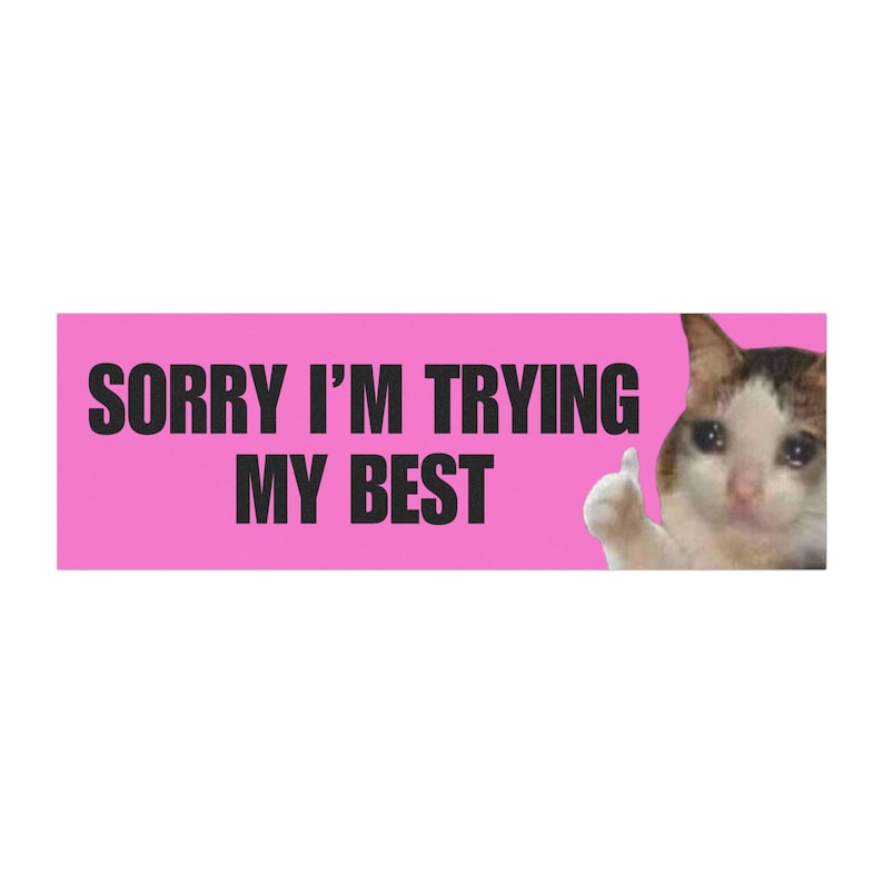 "Lustiger ""Sorry I'm Trying My Best"" Autoaufkleber | Meme Autoaufkleber Bild 4