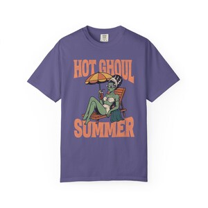 Hot Ghoul Summer T-Shirt: Beach Goth Spooky Season Tee Grape
