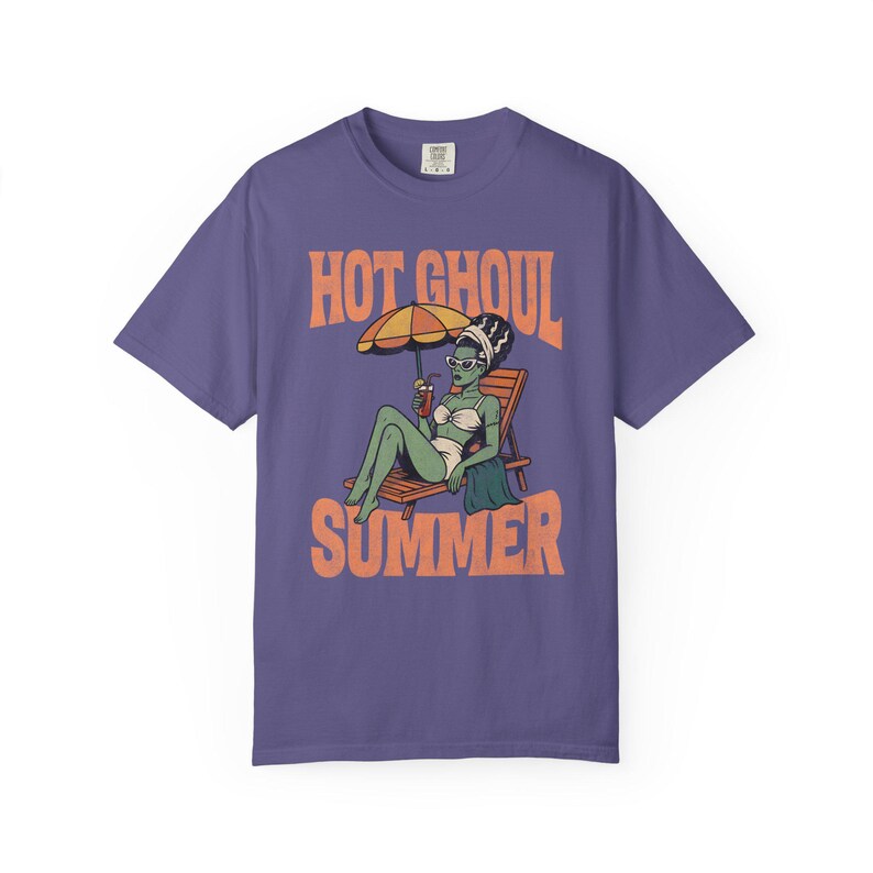 Hot Ghoul Summer T-Shirt: Beach Goth Spooky Season Tee Grape